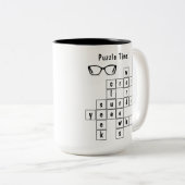 Fun Crossword Puzzle Schwarz und Weiß Zweifarbige Tasse (VorderseiteRechts)
