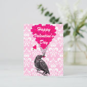 Fun Crow Liebe Feiertagspostkarte (Stehend Vorderseite)