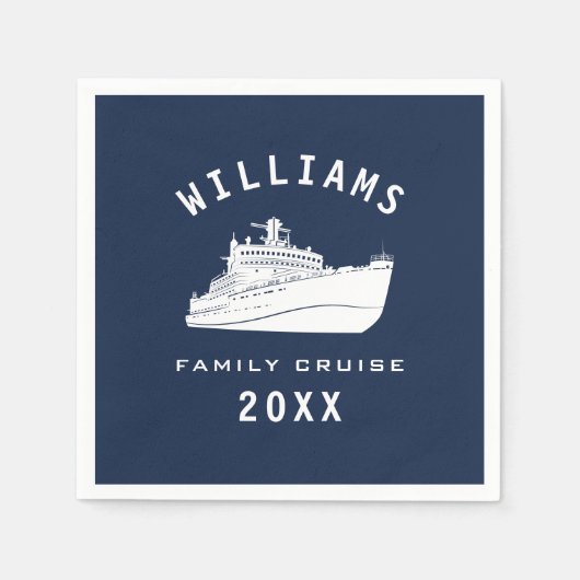 Fun Cruise Ship Sea Family Wiedersehen Sommerurlau Serviette (Vorderseite)