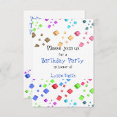 Fun Cubes Geburtstagseinladung Einladung (Vorne/Hinten)