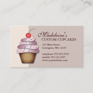 Fun Cupcake Custom Bakery Business Card Visitenkarte