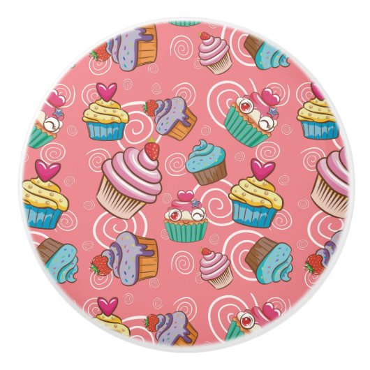 Fun Cupcake Design Keramik Knock Keramikknauf (Vorderseite)