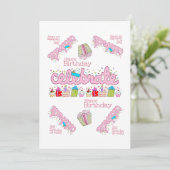 FUN Cupcake Happy Birthday Einladung (Stehend Vorderseite)