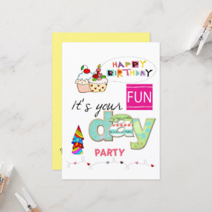 FUN Cupcake Happy Birthday Einladung