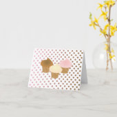 Fun Cupcake Trio Karte (Gelbe Blume)