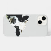 Fun Curious Holstein Kuh Farm Tier iPhone Hülle (Rückseite (Horizontal))