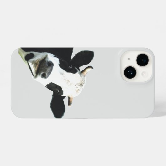 Fun Curious Holstein Kuh Farm Tier iPhone Hülle (Rückseite (Horizontal))