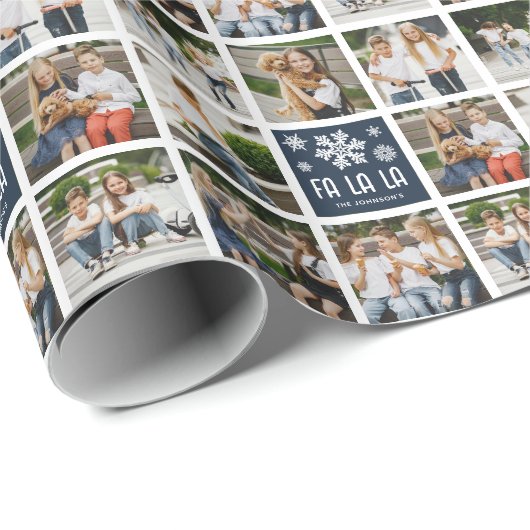Fun Custom 8 x Foto Grid FA LA Wrapping Paper Geschenkpapier (Rolleneckpunkt)