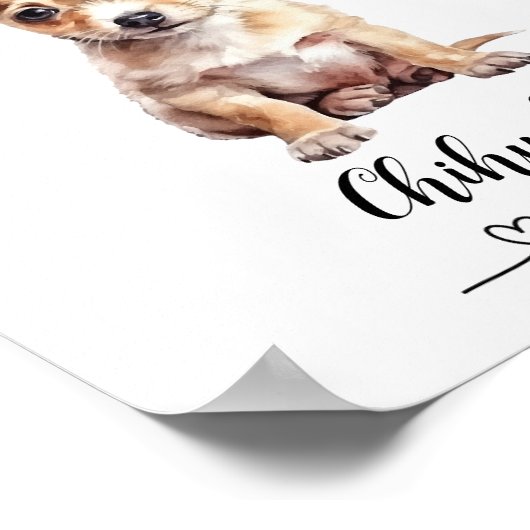 Fun Custom Chihuahua Poster "Tiny but Mighty" (Ecke)