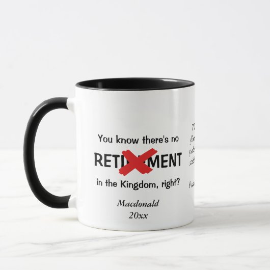 Fun Custom Christlich Retirement Kaffee Tasse (Links)