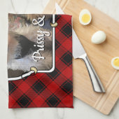 Fun Custom Christmas Red & Black Kariert Foto Fram Geschirrtuch (Viertel Falte)