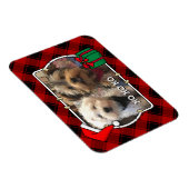 Fun Custom Christmas Red & Black Kariert Foto Fram Magnet (Rechte Seite)