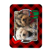 Fun Custom Christmas Red & Black Kariert Foto Fram Magnet (Vertikal)