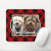 Fun Custom Christmas Red & Black Kariert Foto Fram Mousepad (Mit Mouse)