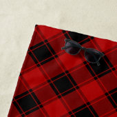 Fun Custom Christmas Red & Black Kariert Foto Fram Strandtuch (Beispiel)