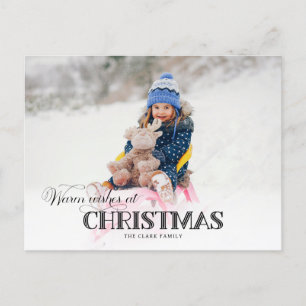 Fun Custom Christmas Typografy Foto Feiertagspostkarte