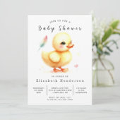 Fun Custom Duck Baby Shower Einladung (Stehend Vorderseite)