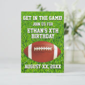 Fun Custom Football Geburtstagsparty Einladung (Stehend Vorderseite)