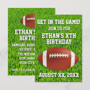 Fun Custom Football Geburtstagsparty Einladung