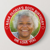 Fun Custom Foto Geburtstagsparty Gefallen Button (Vorderseite)