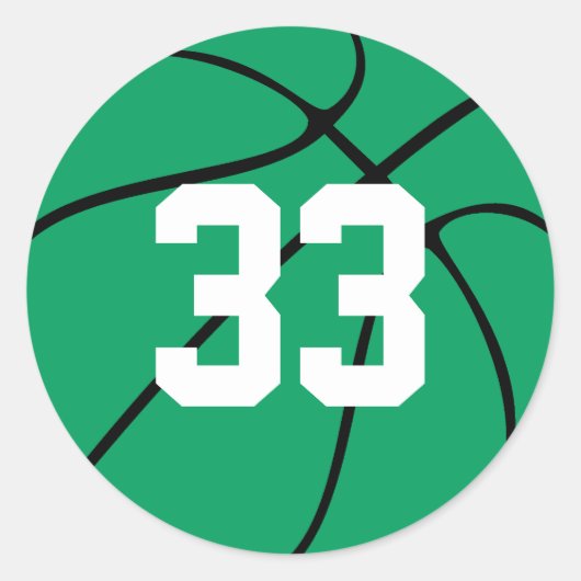 Fun Custom Green Basketball Jersey Number Stickers (Vorderseite)