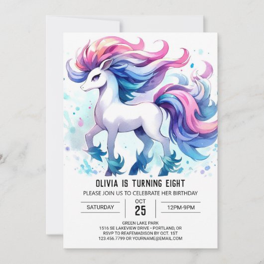 Fun Custom Horse Birthday Einladung (Vorderseite)