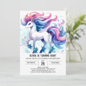 Fun Custom Horse Birthday Einladung (Stehend Vorderseite)