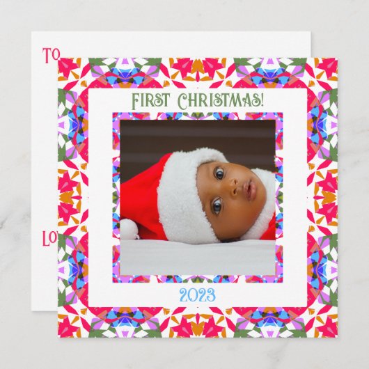 Fun Custom Jolly Festive Weihnachts Foto Geschenkk (Vorne/Hinten)