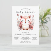 Fun Custom Owl Baby Dusche Einladung (Stehend Vorderseite)