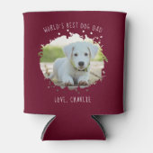 Fun Custom Pet Foto Splash Best Dog Vater Burgundy Dosenkühler (Vorderseite)