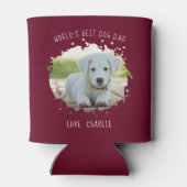 Fun Custom Pet Foto Splash Best Dog Vater Burgundy Dosenkühler (Rückseite)