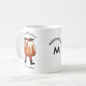 Fun Custom Pudding Frohe Weihnachtsmonogramm Kaffeetasse (Vorderseite Links)