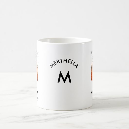 Fun Custom Pudding Frohe Weihnachtsmonogramm Kaffeetasse (Mittel)