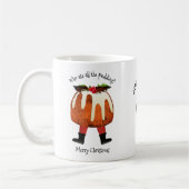 Fun Custom Pudding Frohe Weihnachtsmonogramm Kaffeetasse (Links)