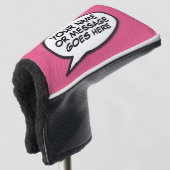 Fun Custom Speech Bubble Comic Book Pink Golf Headcover (3/4 Vorderseite)