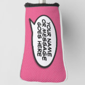 Fun Custom Speech Bubble Comic Book Pink Golf Headcover (Rotieren 90)