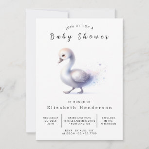 Fun Custom Swan Baby Shower Einladung