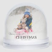 Fun Custom Weihnachtstypografie Foto Snow Globe Schneekugeln (Vorderseite)