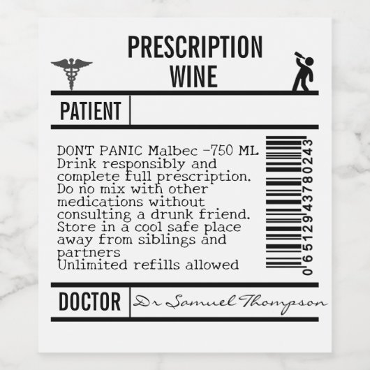 FUN Custom Wine Labels for WINE Weinetikett (Einzelnes Label)