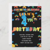 Fun Customizable Construction Birthday Invitation Einladung (Vorderseite)