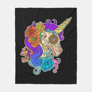 Fun Cute Sugar Skull Unicorn Halloween Gifts Costu Fleecedecke