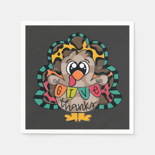 Fun cute turkey shirt serviette (Vorderseite)