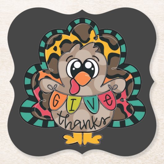 Fun cute turkey shirt untersetzer (Vorderseite)