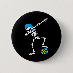 Fun Dab Dabbing Skeleton Water Polo Halloween Swim Button
