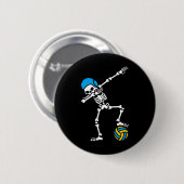 Fun Dab Dabbing Skeleton Water Polo Halloween Swim Button (Vorne & Hinten)