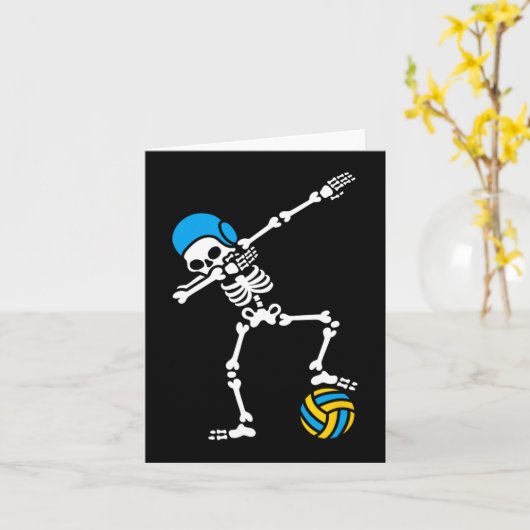 Fun Dab probieren Skelett Wasser Polo Halloween Sc Karte (Gelbe Blume)