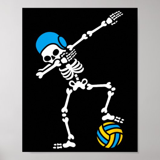Fun Dab probieren Skelett Wasser Polo Halloween Sc Poster (Vorne)