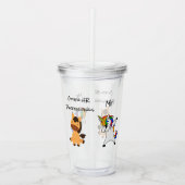 Fun Dabbing Einhorn Personalwesen Pferd Acryltrinkbecher (Vorderseite)