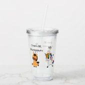 Fun Dabbing Einhorn Personalwesen Pferd Acryltrinkbecher (Rückseite)