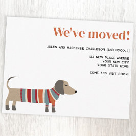 Fun Dachshund Dog Moving Announcement Ankündigungspostkarte